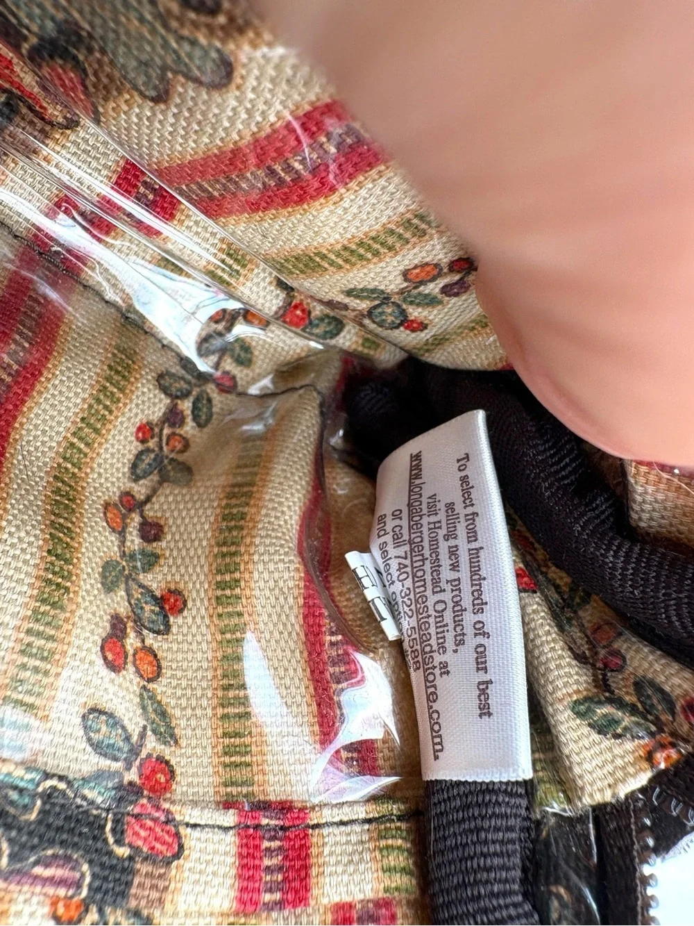Y2K Longaberger Fabric Zip Cosmetic Bag “Autumn Path” Pattern Clutch Wallet EUC